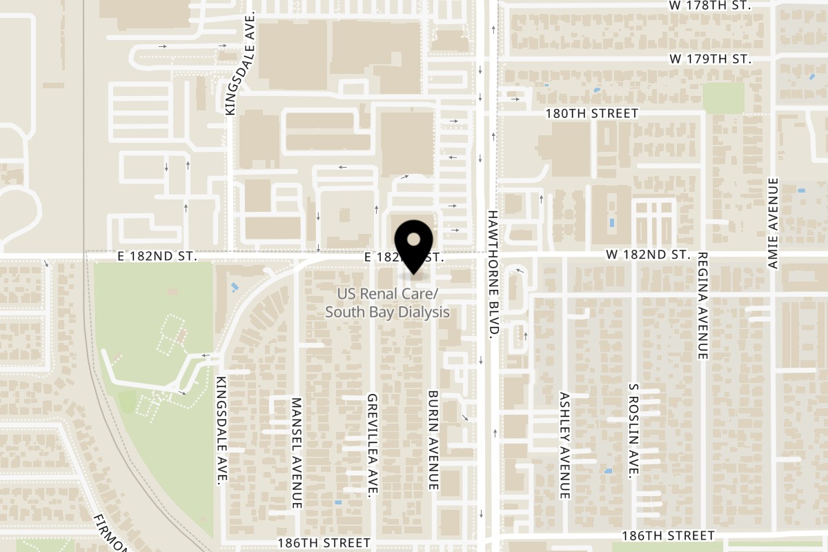 Map showing the location of El Amigo Restaurant Redondo Beach on 4438 E 182nd St in Redondo Beach